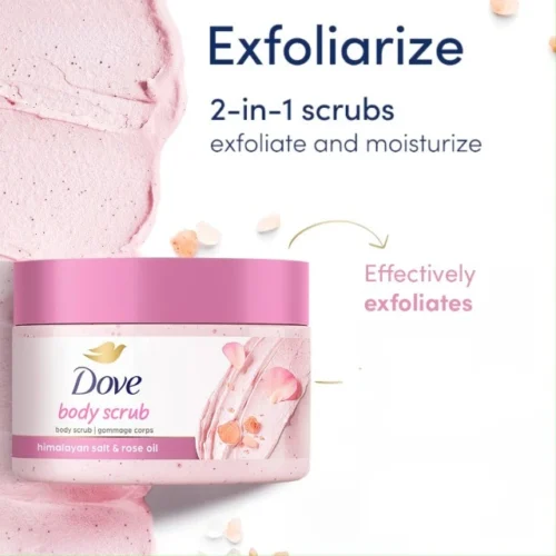 Dove Himalayan Salt & Rose Oil Body Scrub - Image 2